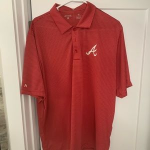 Atlanta Braves Red Golf Polo